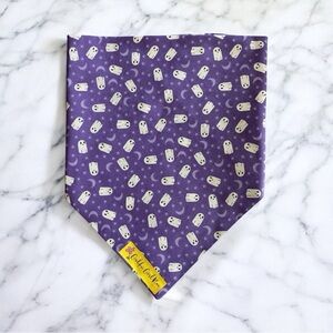 DOG Bandana - Purple Ghosts - Size L Large